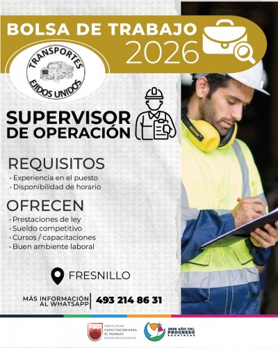 SUPERVISOR DE OPERACIÓN