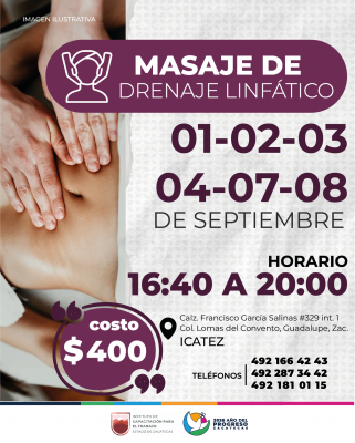 MASAJE DE DRENAJE LINFÁTICO SEPTIEMBRE